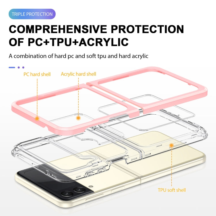 For Samsung Galaxy Z Flip4 Clear Acrylic+PC+TPU Shockproof Phone Case