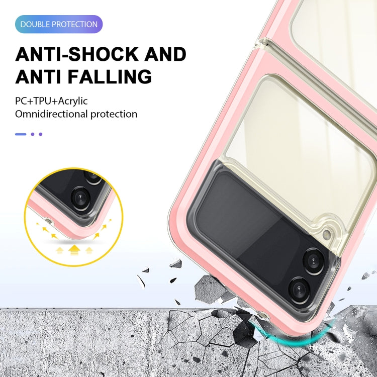 For Samsung Galaxy Z Flip4 Clear Acrylic+PC+TPU Shockproof Phone Case