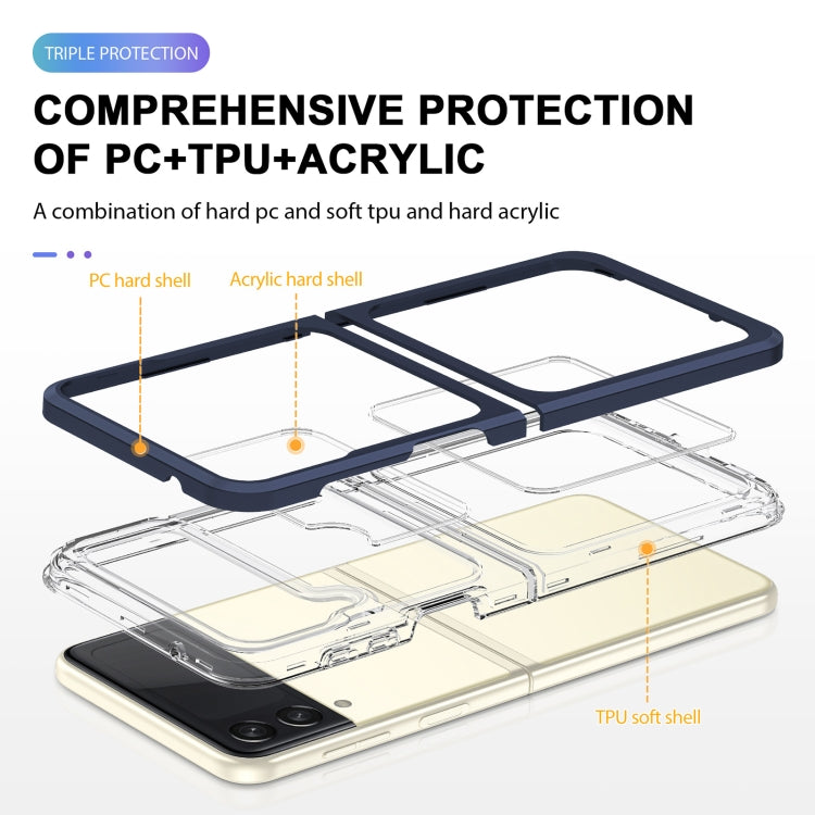 For Samsung Galaxy Z Flip4 Clear Acrylic+PC+TPU Shockproof Phone Case
