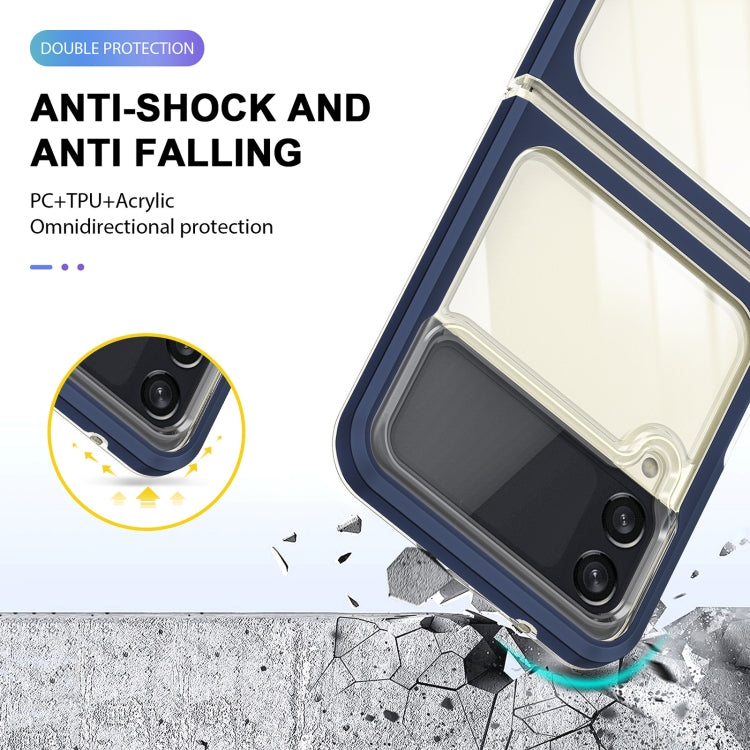 For Samsung Galaxy Z Flip4 Clear Acrylic+PC+TPU Shockproof Phone Case