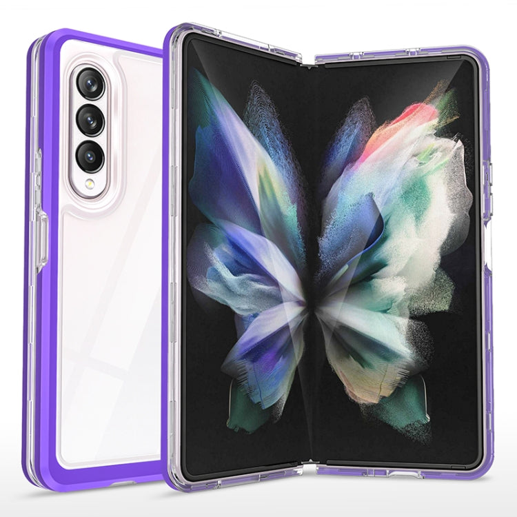 For Samsung Galaxy Z Fold4 Clear Acrylic+PC+TPU Shockproof Phone Case