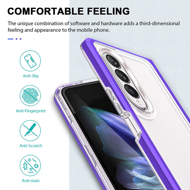 For Samsung Galaxy Z Fold4 Clear Acrylic+PC+TPU Shockproof Phone Case