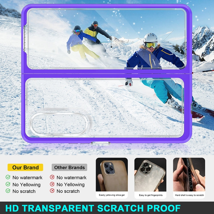 For Samsung Galaxy Z Fold4 Clear Acrylic+PC+TPU Shockproof Phone Case