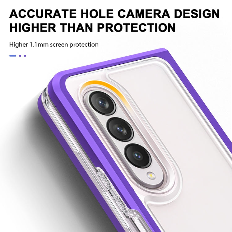 For Samsung Galaxy Z Fold4 Clear Acrylic+PC+TPU Shockproof Phone Case