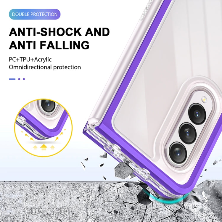 For Samsung Galaxy Z Fold4 Clear Acrylic+PC+TPU Shockproof Phone Case