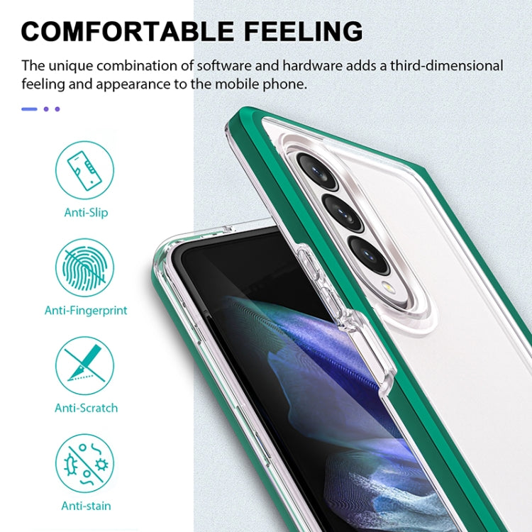 For Samsung Galaxy Z Fold4 Clear Acrylic+PC+TPU Shockproof Phone Case