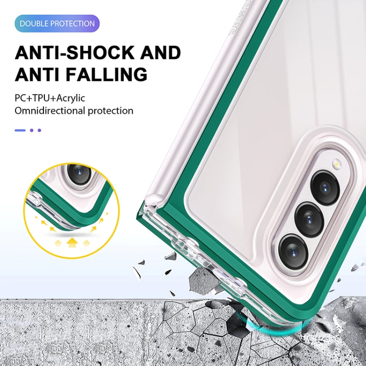 For Samsung Galaxy Z Fold4 Clear Acrylic+PC+TPU Shockproof Phone Case