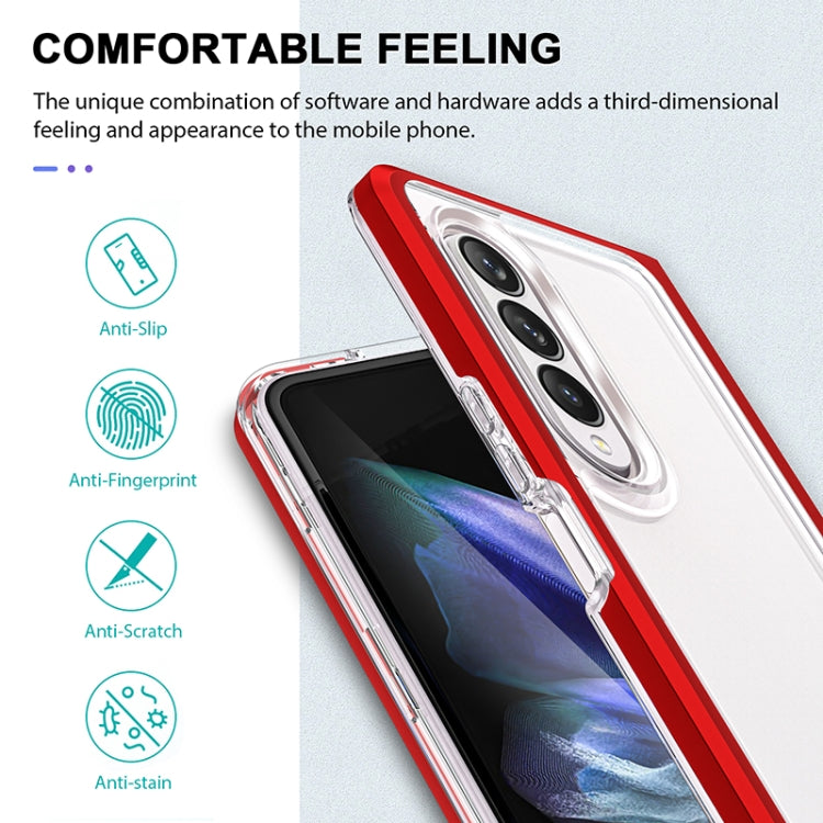For Samsung Galaxy Z Fold4 Clear Acrylic+PC+TPU Shockproof Phone Case