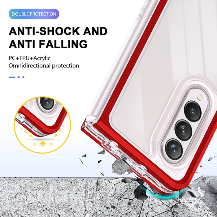 For Samsung Galaxy Z Fold4 Clear Acrylic+PC+TPU Shockproof Phone Case