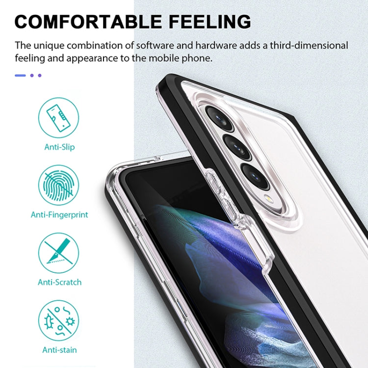 For Samsung Galaxy Z Fold4 Clear Acrylic+PC+TPU Shockproof Phone Case