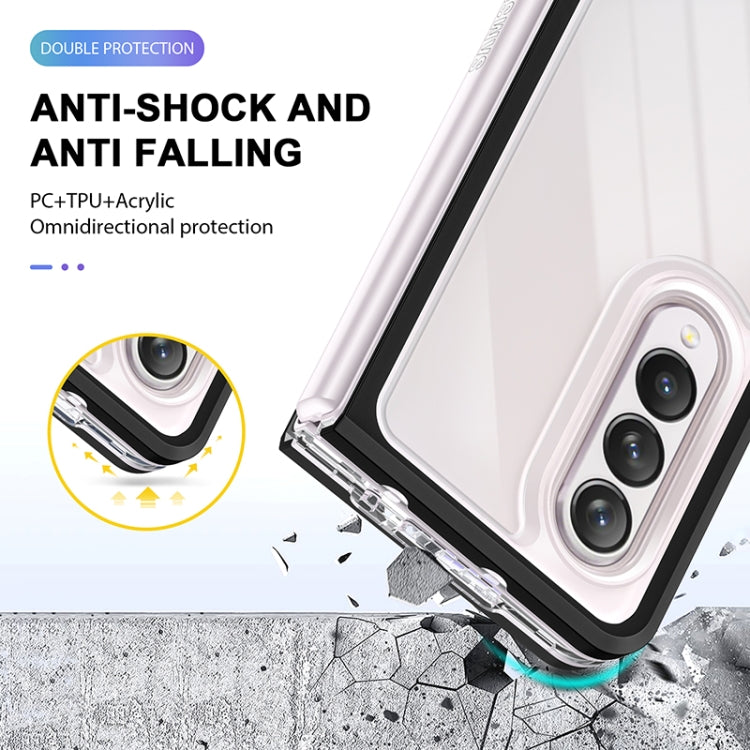 For Samsung Galaxy Z Fold4 Clear Acrylic+PC+TPU Shockproof Phone Case