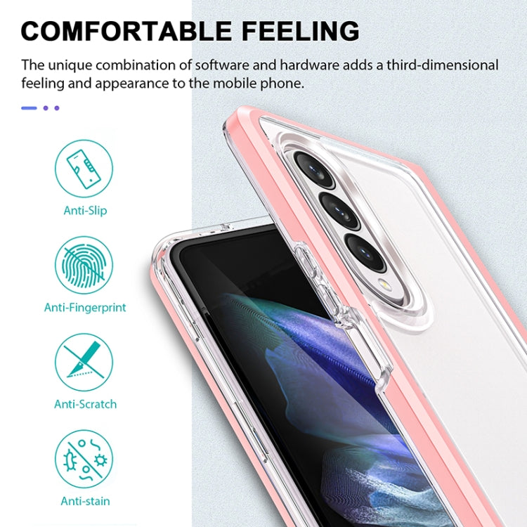 For Samsung Galaxy Z Fold4 Clear Acrylic+PC+TPU Shockproof Phone Case