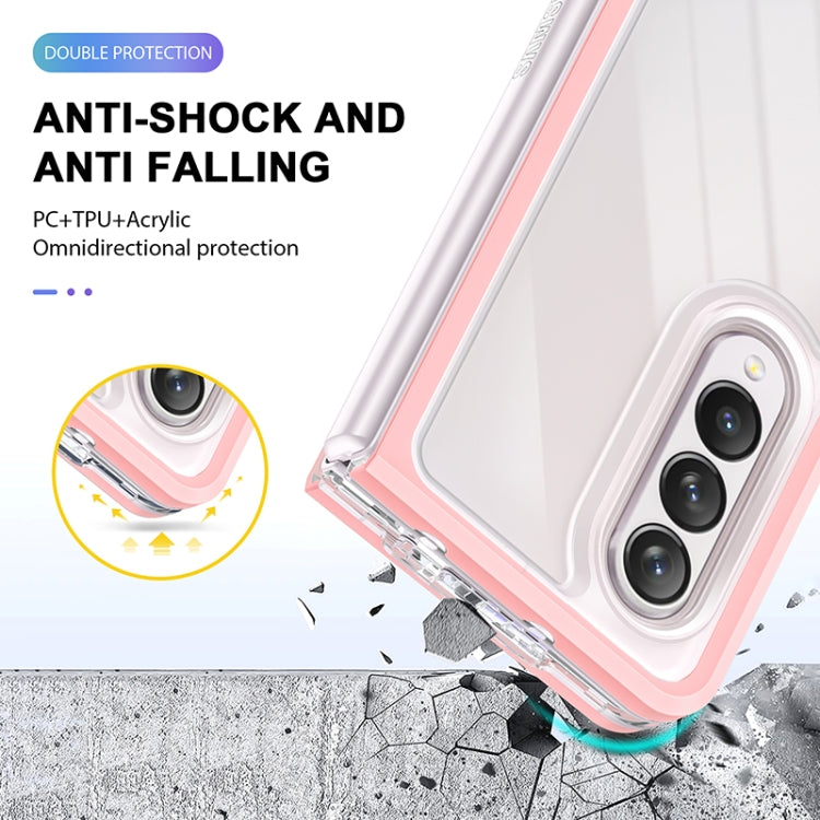 For Samsung Galaxy Z Fold4 Clear Acrylic+PC+TPU Shockproof Phone Case