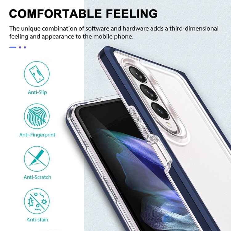 For Samsung Galaxy Z Fold4 Clear Acrylic+PC+TPU Shockproof Phone Case