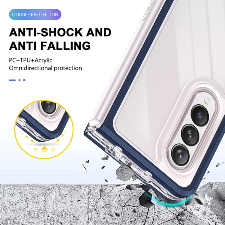 For Samsung Galaxy Z Fold4 Clear Acrylic+PC+TPU Shockproof Phone Case