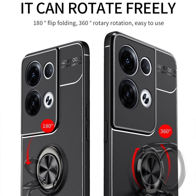 For OPPO Reno8 5G Metal Ring Holder 360 Degree Rotating TPU Phone Case