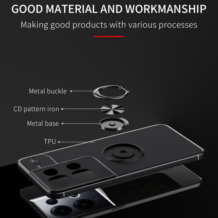 For OPPO Reno8 Pro+ Metal Ring Holder 360 Degree Rotating TPU Phone Case