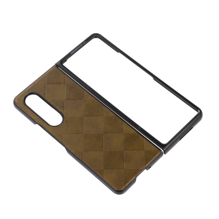 For Samsung Galaxy Z Fold4 Weave Plaid PU Phone Case