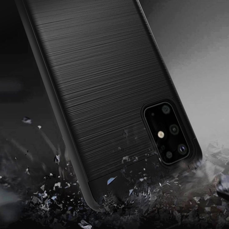 For Galaxy S20 Brushed Texture Shockproof Rugged Armor Protective Case