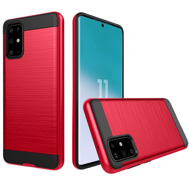 For Galaxy S20 Brushed Texture Shockproof Rugged Armor Protective Case