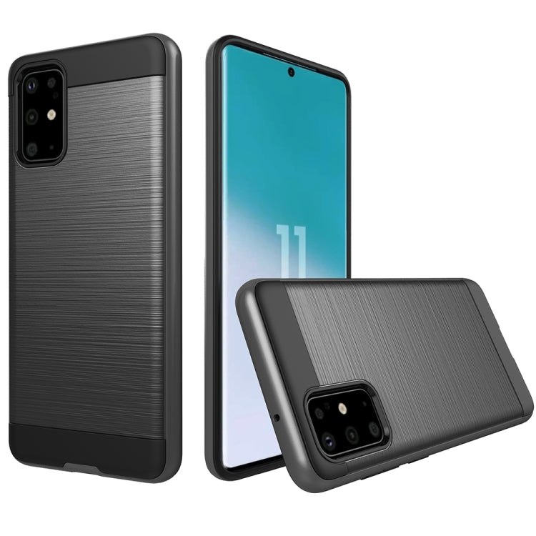 For Galaxy S20 Brushed Texture Shockproof Rugged Armor Protective Case