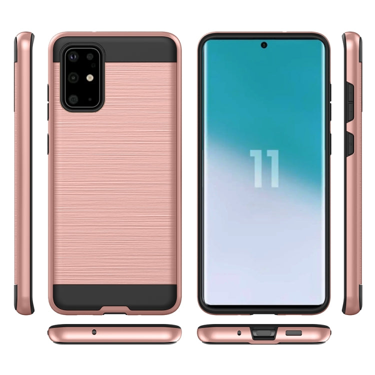 For Galaxy S20 Brushed Texture Shockproof Rugged Armor Protective Case