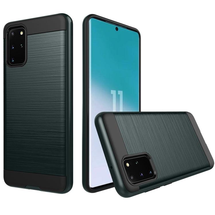 For Galaxy S20+ Brushed Texture Shockproof Rugged Armor Protective Case