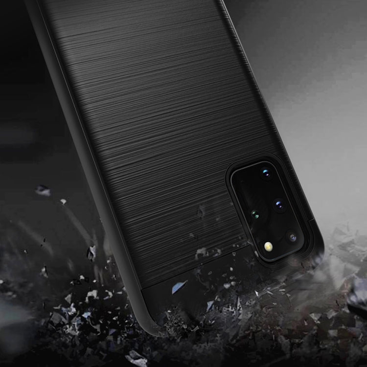 For Galaxy S20+ Brushed Texture Shockproof Rugged Armor Protective Case