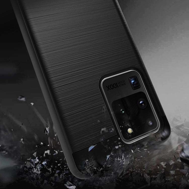 For Galaxy S20 Ultra Brushed Texture Shockproof Rugged Armor Protective Case