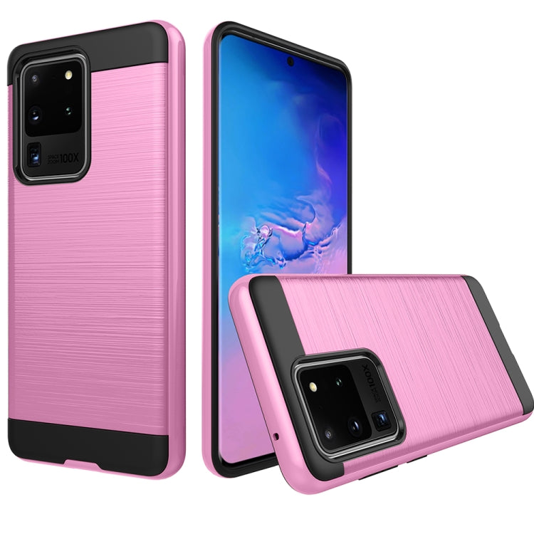 For Galaxy S20 Ultra Brushed Texture Shockproof Rugged Armor Protective Case