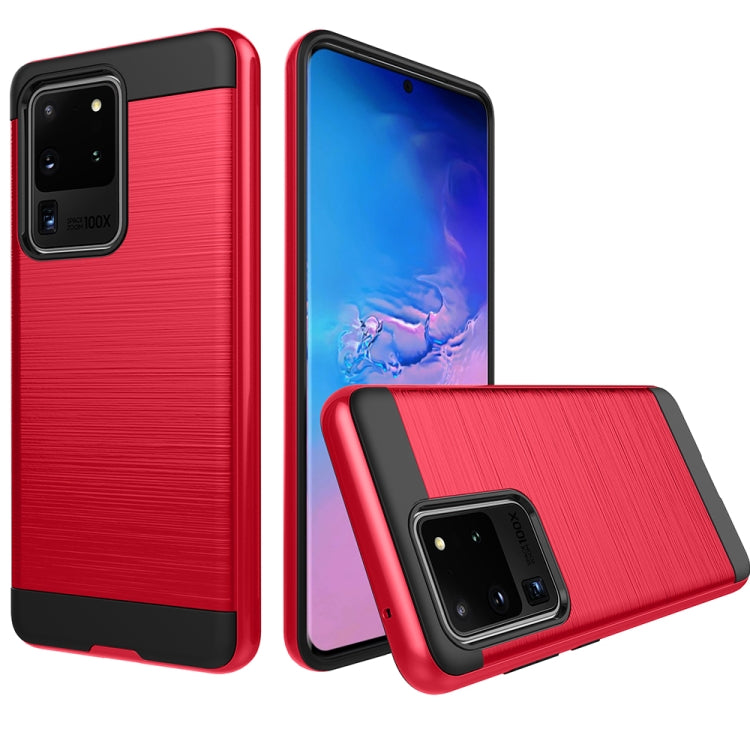 For Galaxy S20 Ultra Brushed Texture Shockproof Rugged Armor Protective Case