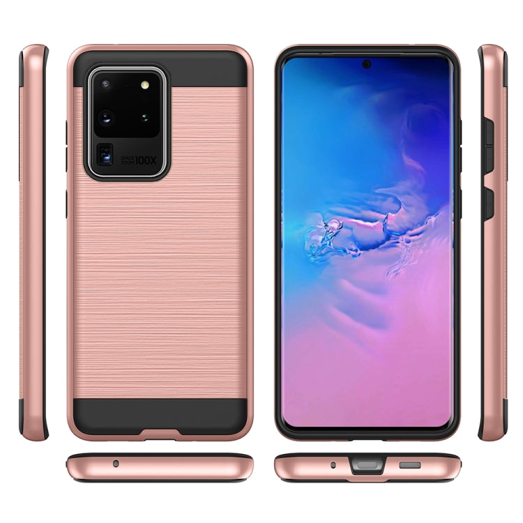 For Galaxy S20 Ultra Brushed Texture Shockproof Rugged Armor Protective Case
