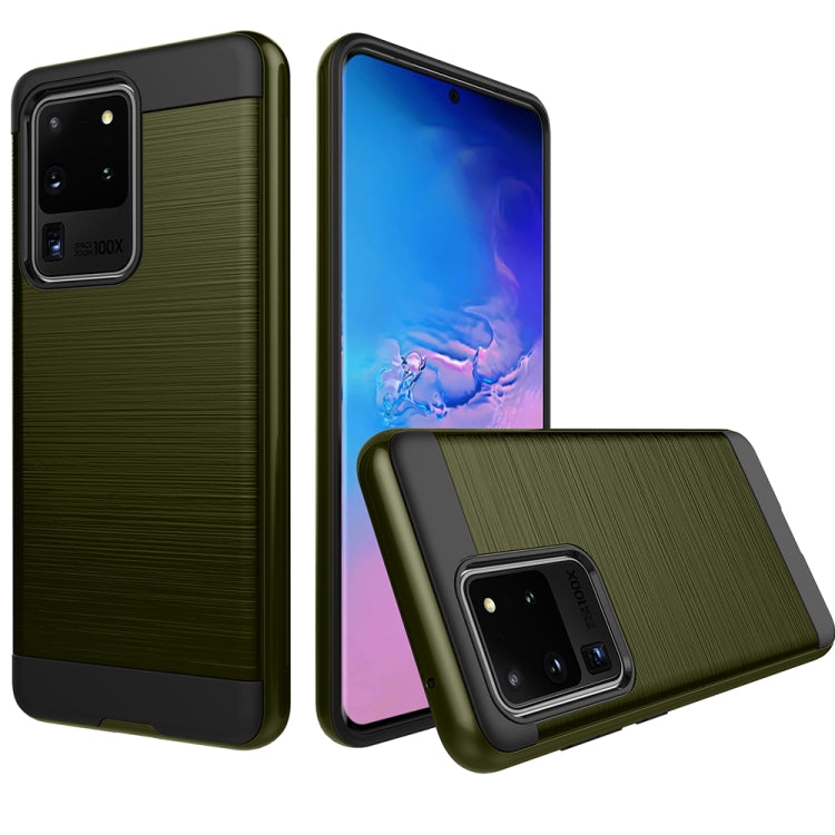 For Galaxy S20 Ultra Brushed Texture Shockproof Rugged Armor Protective Case