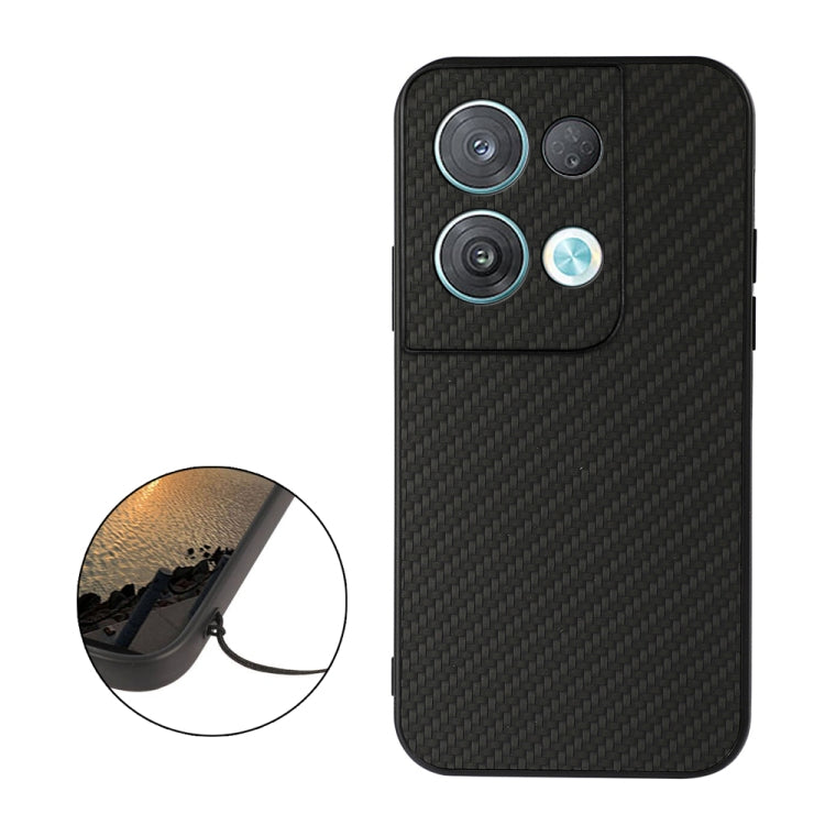 For OPPO Reno8 Carbon Fiber Texture Shockproof Protective Phone Case
