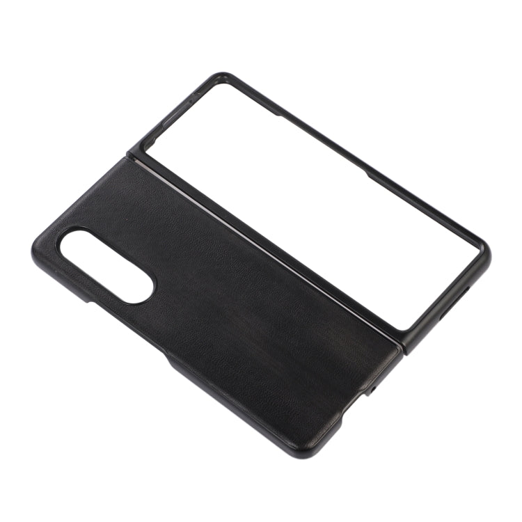 For Samsung Galaxy Z Fold4 Yellow Cow Texture PU Phone Case