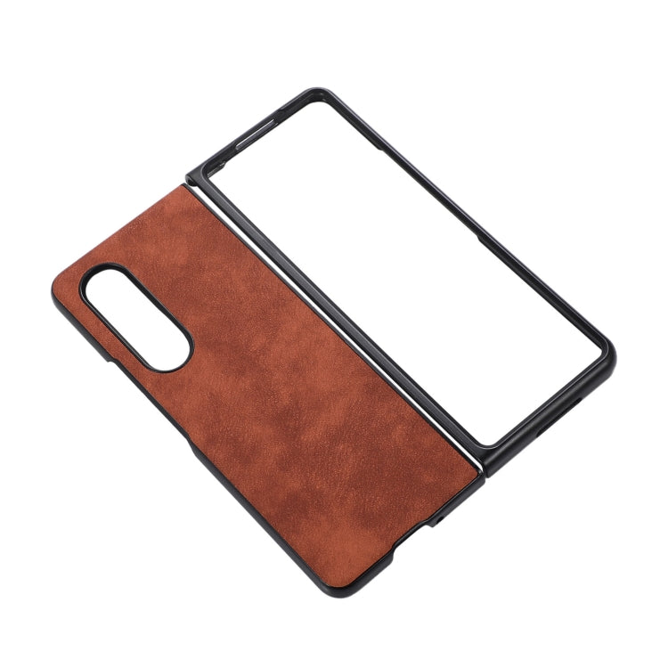 For Samsung Galaxy Z Fold4 Morocco Texture PU+TPU+PC Shockproof Phone Case