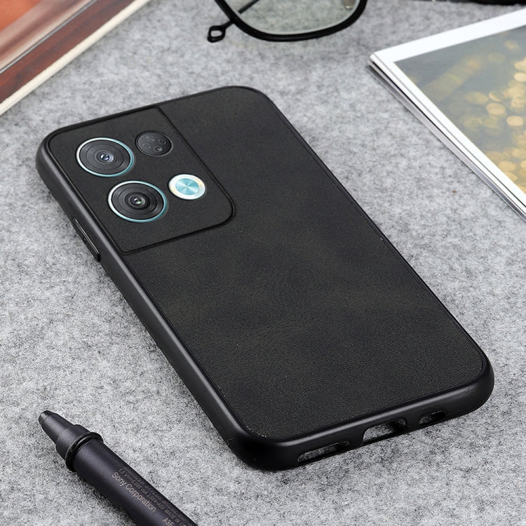 For OPPO Reno8 Pro+ Accurate Hole Two-color Calf Texture PU Phone Case
