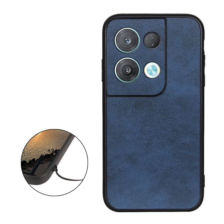 For OPPO Reno8 Pro+ Accurate Hole Two-color Calf Texture PU Phone Case