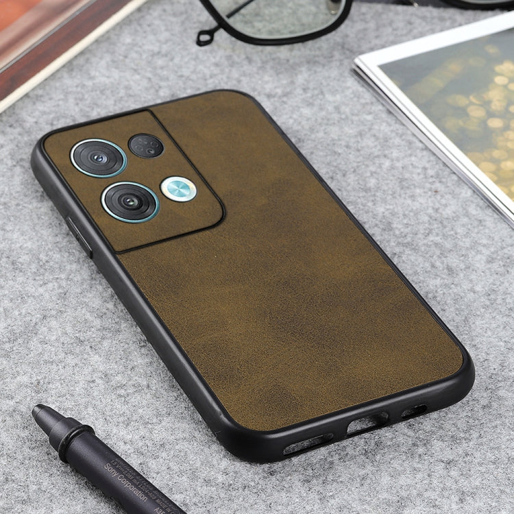 For OPPO Reno8 Pro+ Accurate Hole Two-color Calf Texture PU Phone Case