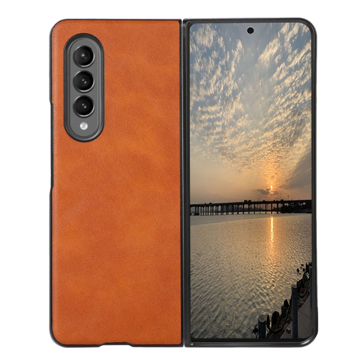 For Samsung Galaxy Z Fold4 Cowhide Texture PU Phone Case