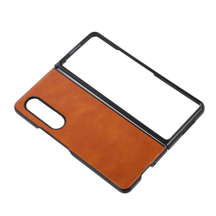 For Samsung Galaxy Z Fold4 Cowhide Texture PU Phone Case
