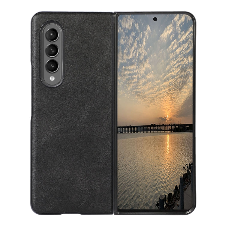 For Samsung Galaxy Z Fold4 Cowhide Texture PU Phone Case