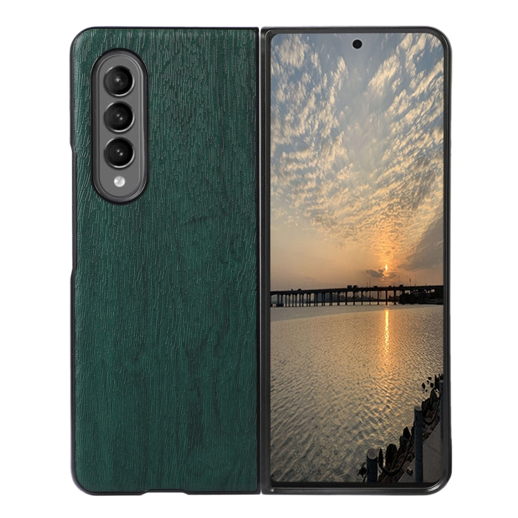 For Samsung Galaxy Z Fold4 Wood Texture PU Phone Case