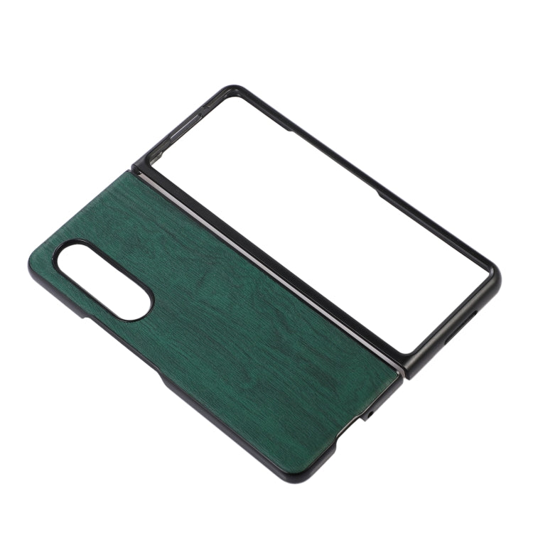 For Samsung Galaxy Z Fold4 Wood Texture PU Phone Case