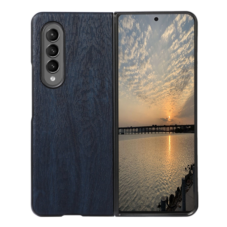 For Samsung Galaxy Z Fold4 Wood Texture PU Phone Case