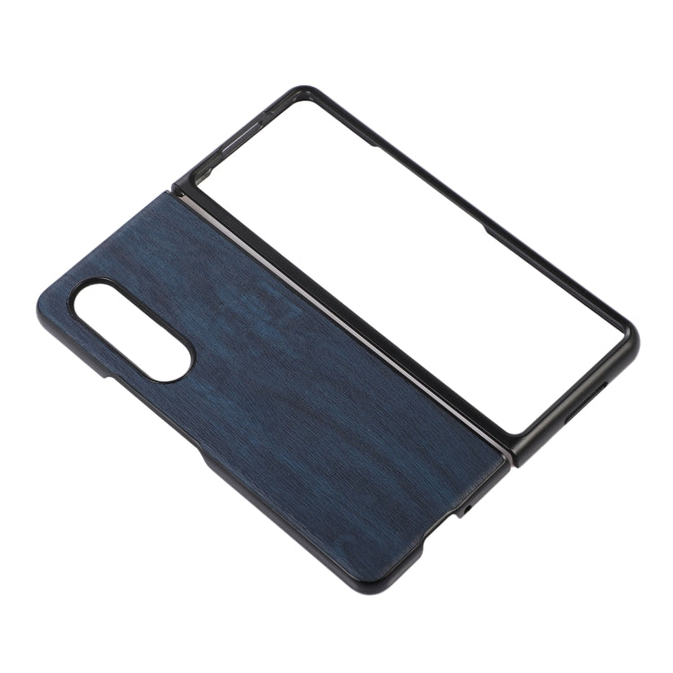For Samsung Galaxy Z Fold4 Wood Texture PU Phone Case