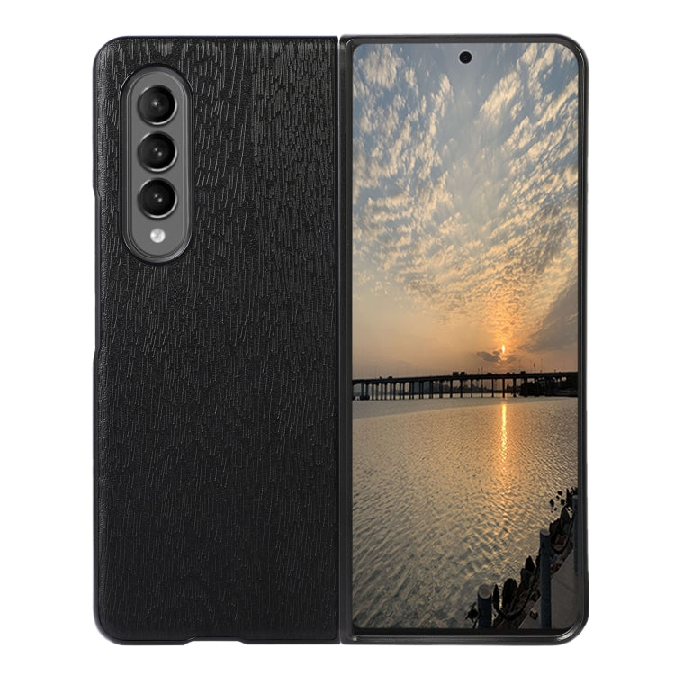 For Samsung Galaxy Z Fold4 Wood Texture PU Phone Case