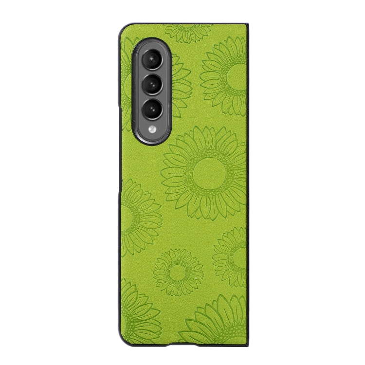 For Samsung Galaxy Z Fold4 Sunflower Pattern PU+TPU+PC Shockproof Phone Case