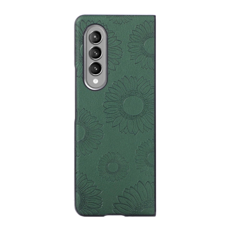 For Samsung Galaxy Z Fold4 Sunflower Pattern PU+TPU+PC Shockproof Phone Case