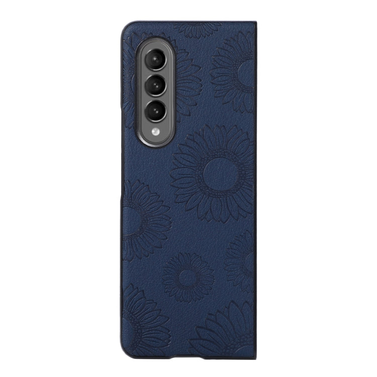 For Samsung Galaxy Z Fold4 Sunflower Pattern PU+TPU+PC Shockproof Phone Case